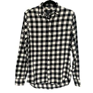 J.Crew Factory Slim Long Sleeve Plaid Slim Flannel Cotton Shirt Buffalo Check S